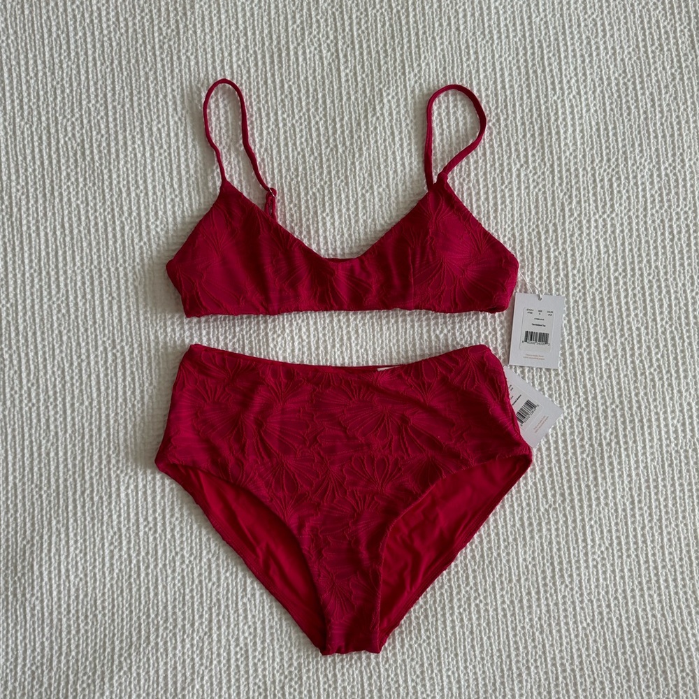 NWT Andie Swim Textured Floral Bikini Set